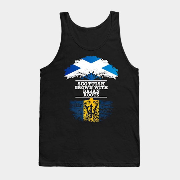 Scottish Grown With Bajan Roots - Gift for Bajan With Roots From Barbados Tank Top by Country Flags